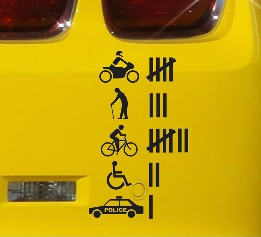 9"**5.3" Funny Hit Accident Count Vinyl Sticker Decal off Road Car Stickers