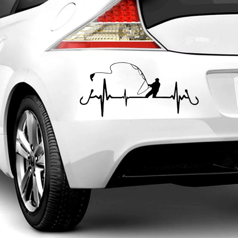 ECG Strip Car Stickers Vinyl Water Proof Decals Cool Laser Reflective Auto Truck Motorbike Sticker Decor Accessories