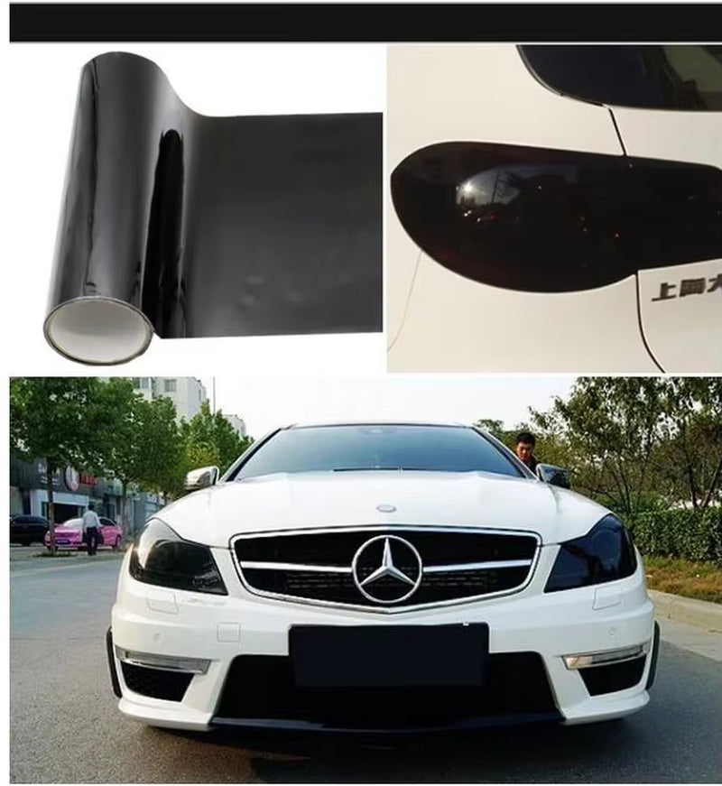 Gloss Transparent Light Black Smoke PVC Film Tint 30 X60Cm Auto Car Light Headlight Taillight Tint Vinyl Film Sticker Wrap Cover