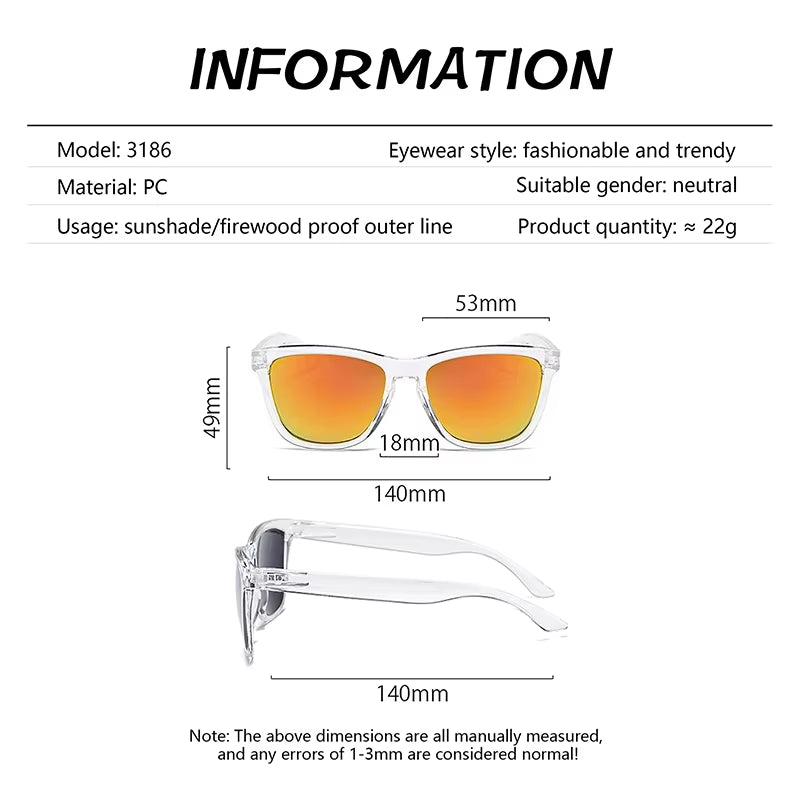 Retro Transparent Sunglasses Men Driving Sunglasses Outdoor Sports Women Fashion Sunglasses Clear Frame Eyewear Uv400 Eyeglasses