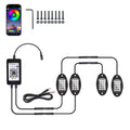 4/8 Pods RGB LED Rock Light 15 Leds APP Control Music Neon Car Underglow Chassis Light for Offroad Truck SUV Rock Lights.