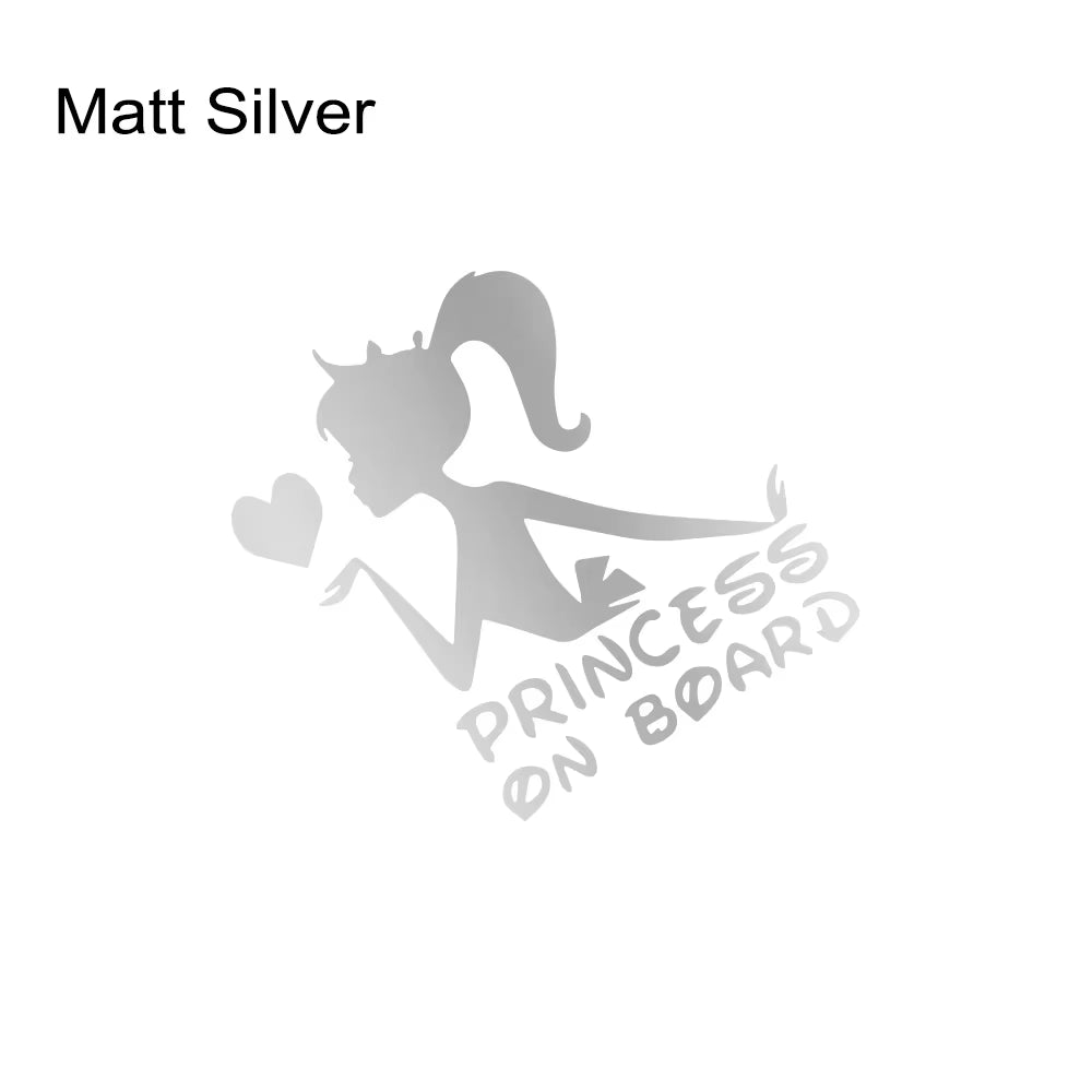 Funny 3D Car Stickers Princess on Board Vinyl Decals Girl Daughter Driving Safety Warning Sign Sticker Car Decor Accessories