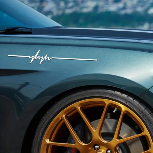 40X6.1Cm1 Piece ECG Strip Car Stickers Vinyl Water Proof Decals Cool Laser Reflective Auto Sticker Decor Accessories