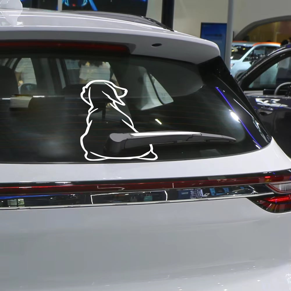 Dog Tail Car Rear Wiper Stickers Vinyl Film Funny Cute Puppy Decal Vehicle Windshield Decoration Auto Accessories Fit All Models
