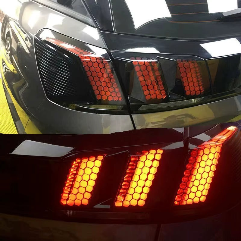 Car Tail Lights Honeycomb Decor Stickers Cuttable Auto Car Rear Tail Light Lamp Honeycomb Stylingtaillight Decals Accessories