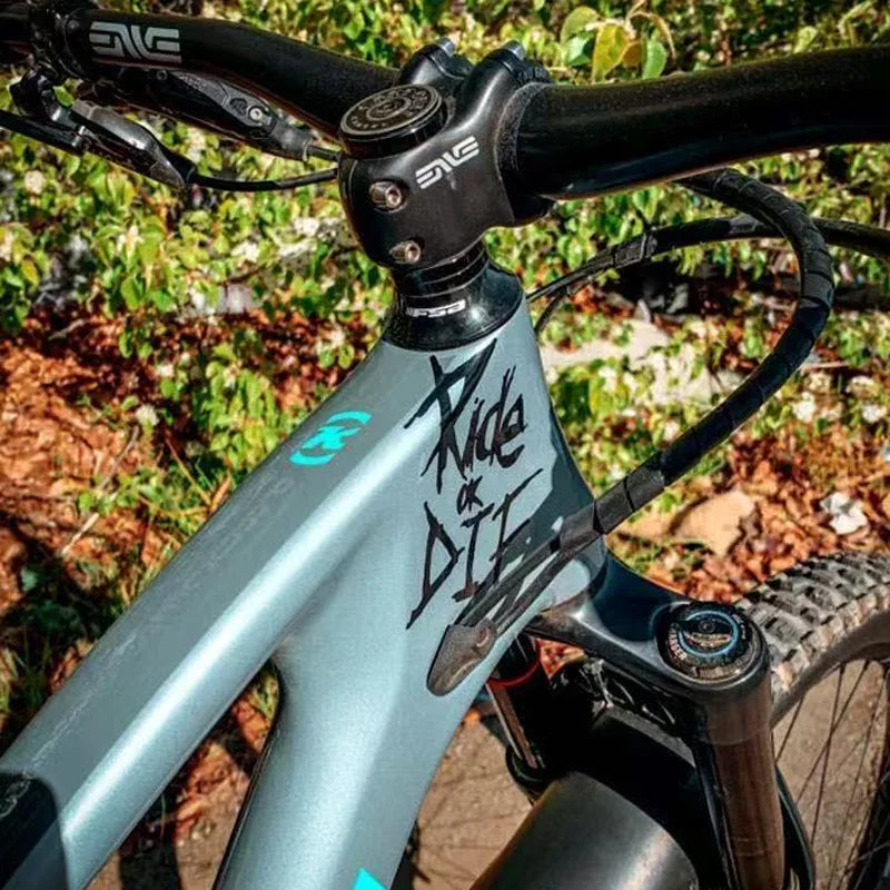 1Pc/Set Bike Frame Stickers Ride or Die Top Tube Decals for MTB Bicycle Decorative Frame Bike Auto Motorcycle Accessories