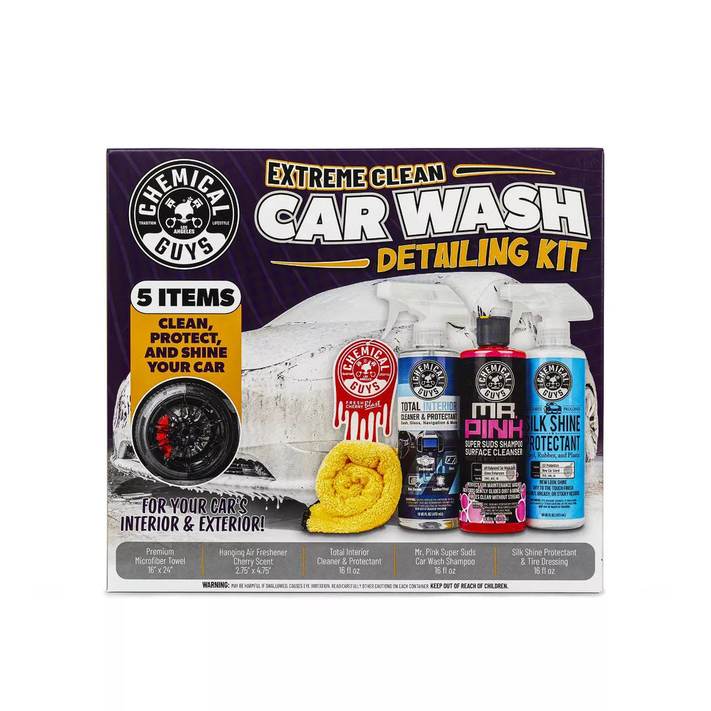 Chemical Guys 5Pc Wash and Shine Cleaners: Car Wash Supplies & Detailing Kit, Scented Liquid Automotive Cleaners