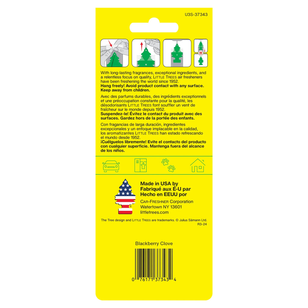 (2 Pack) Little Trees Air Freshener Blackberry Clove Fragrance 3-Pack