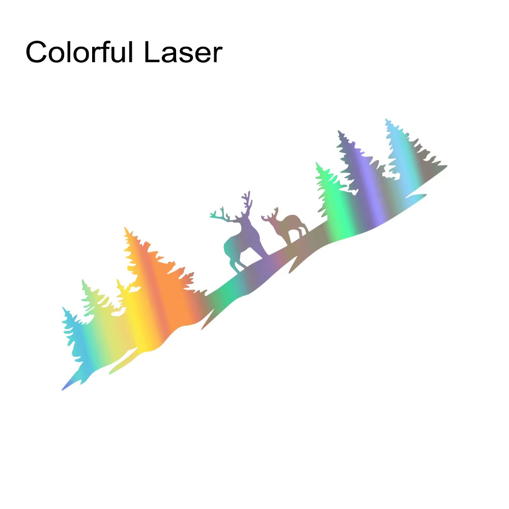 Car Hunting Deer Trees Sticker Pickup Truck Window Back Door Tailgate Vinyl 4X4 off Road Decor Decal Auto Tuning Accessories