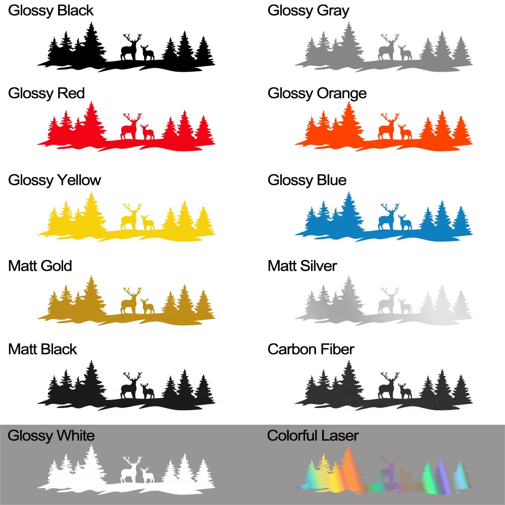 Car Hunting Deer Trees Sticker Pickup Truck Window Back Door Tailgate Vinyl 4X4 off Road Decor Decal Auto Tuning Accessories