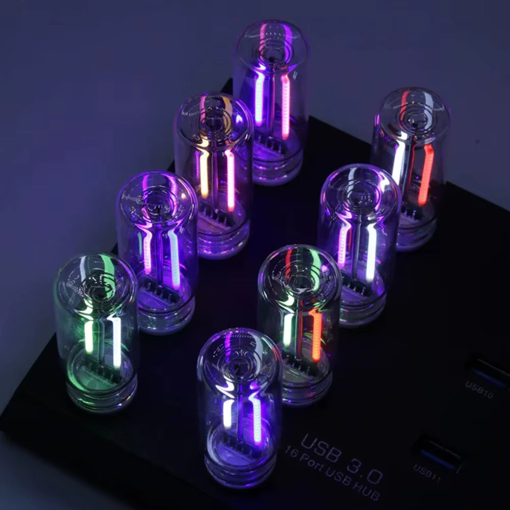 Car USB Night Light Touch Dimmable LED Filament Lamp Portable Lighting Plug and Play Decorative Atmosphere Light for Car Bedroom