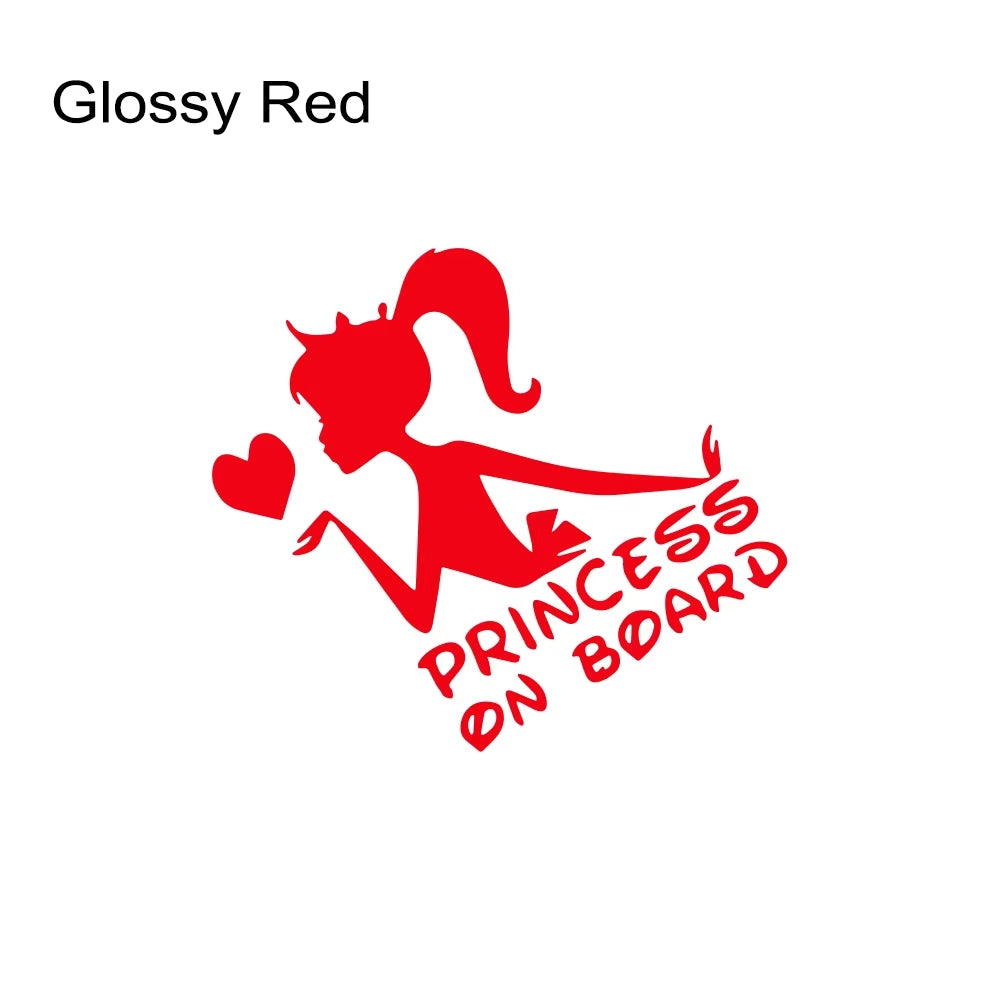 Funny 3D Car Stickers Princess on Board Vinyl Decals Girl Daughter Driving Safety Warning Sign Sticker Car Decor Accessories