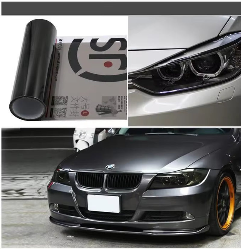 Gloss Transparent Light Black Smoke PVC Film Tint 30 X60Cm Auto Car Light Headlight Taillight Tint Vinyl Film Sticker Wrap Cover