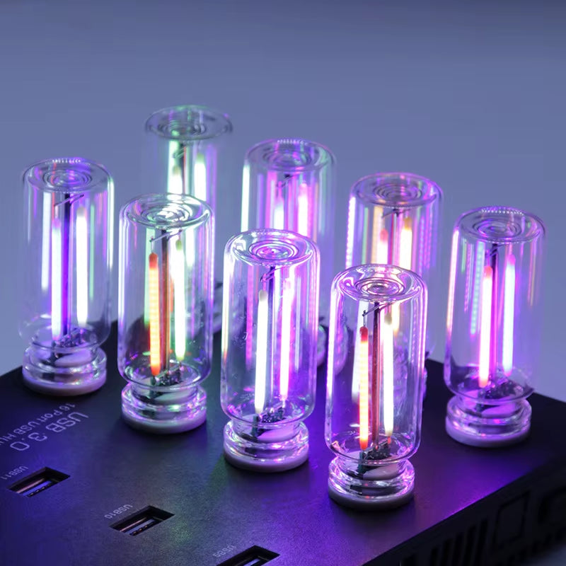 Car USB Night Light Touch Control Dimmable LED Filament Lamp USB Plug and Play Decorative Atmosphere Light for Car Bedroom