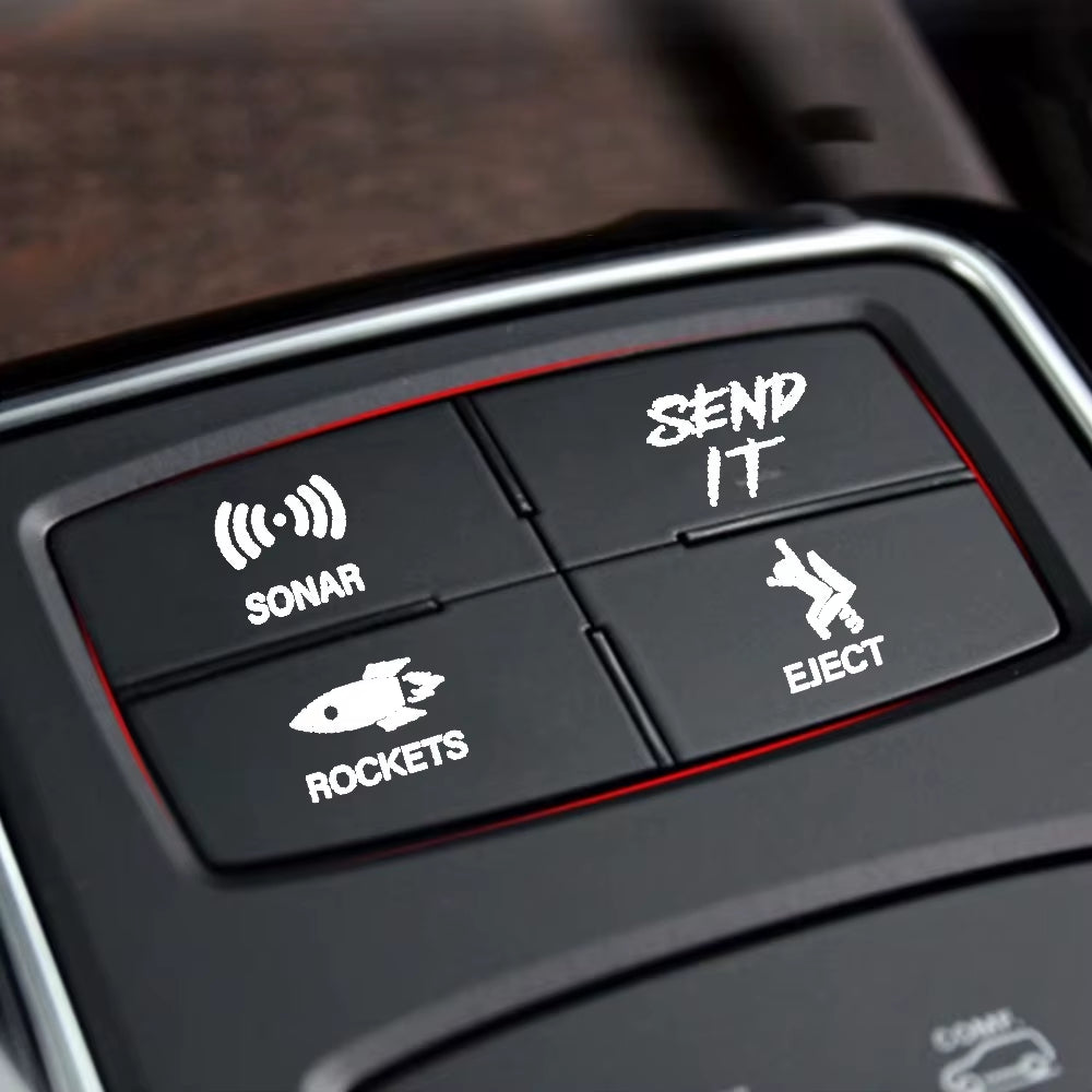 15Pcs/Set Creative Car Switch Button Stickers Dashboard Console Label Decals Self-Adhesive Decorations for Car Truck